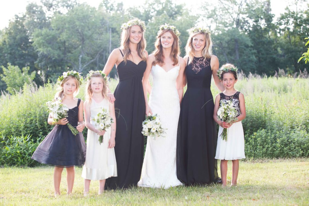 Bari Jay black white bridesmaid dresses