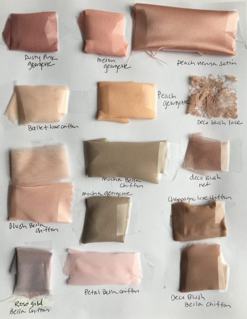 Bridesmaid dress hotsell colour samples