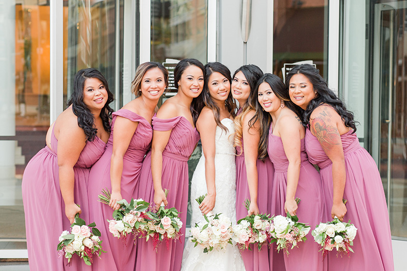 Alvie and her Bridesmaids in Rose Bari Jay Dresses