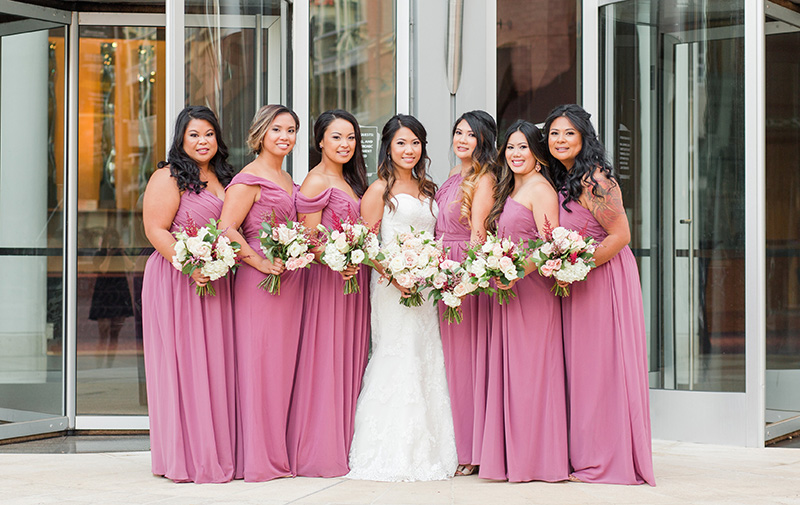 Bride Alvie and her Bridesmaids in Bari Jay