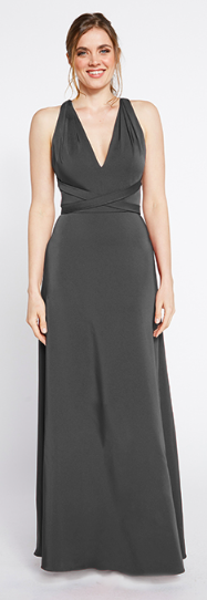 dark grey dress for black tie wedding attire